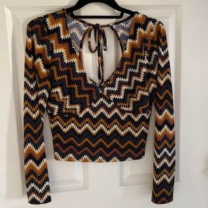 Aztec Patterned Long Sleeve Top